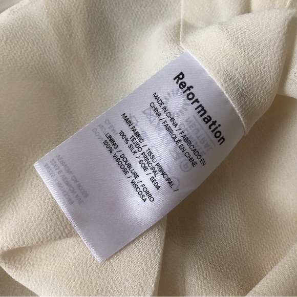 Reformation Maysen Silk Dress - Fior Di Latte - Picture 8 of 9